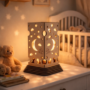 Lampe douce pour chambre d'enfant en bois