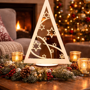 sapin de noel forme triangle en bois